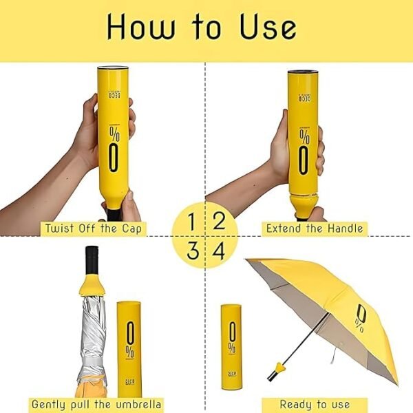 GiftNFeel Bottle Shape Umbrella with Eco-Friendly EVA Poncho Raincoat - Image 4