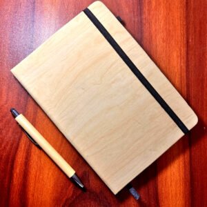 GiftNFeel	GNF_WDN_DIARY_SET	A5 Notebook with Wooden Texture and Bookmark Ribbon – Premium Eco-Inspired Hard Bound Diary along with Free Wooden Pen and Gift Box